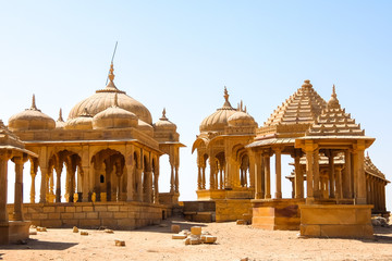 Architecture of Vyas Chhatri in Jaisalmer fort, Rajasthan, India.