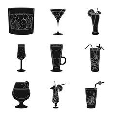 Vector design of club and ingredient logo. Collection of club and drink stock vector illustration.