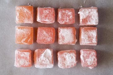 Turkish delight sweets from Istanbul, Turkey.