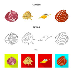 Vector design of animal and decoration logo. Collection of animal and ocean stock symbol for web.