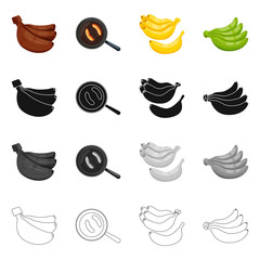 Vector illustration of natural and vegetarian logo. Set of natural and eating stock vector illustration.