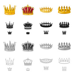 Vector illustration of medieval and nobility icon. Collection of medieval and monarchy stock symbol for web.