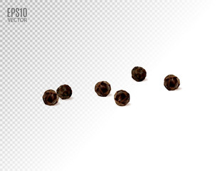 Black pepper isolated on transparent background. Spices.