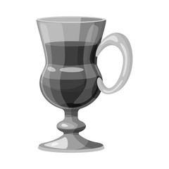 Isolated object of wine and mulled sign. Set of wine and hot stock symbol for web.