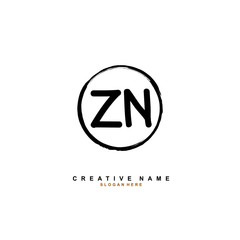 Z N ZN Initial logo template vector