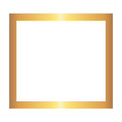 Golden wide square frame on the white background. Perfect design for headline, logo and sale banner.