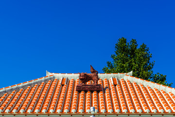 赤瓦とシーサー