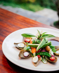 Avocado artichke and mix vegetables salad with light dressing