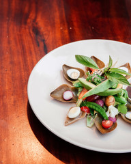 Avocado artichke and mix vegetables salad with light dressing