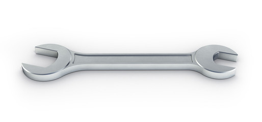 Wrench isolated on white background 3d rendering