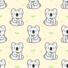 Cute koala Seamless Pattern Background