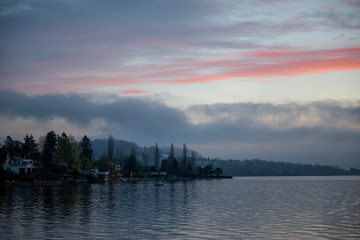 View of Lake Lucerne (Switzerland) at sunrise