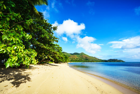 golden paradise beach at anse possession, praslin, seychelles 1