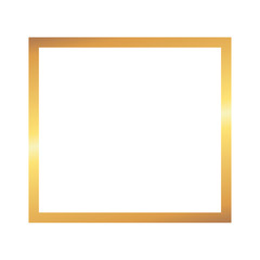 Golden square frame on the white background. Perfect design for headline, logo and sale banner.