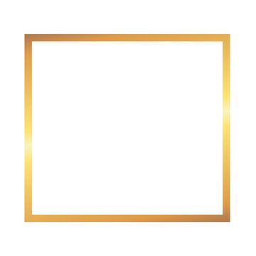 Golden thin square frame on the white background. Perfect design for headline, logo and sale banner.
