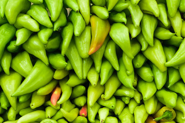 Background of green anaheim peppers