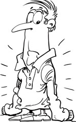 Great sweater. Shopping vector illustration . Shopping man