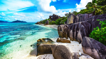 Paradise beach at anse source d'argent on the seychelles 67