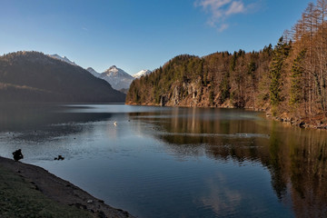 Naklejka premium Alpsee in Schwangau. Bavaria, Germany.