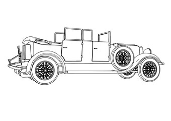 vintage car sketch vector