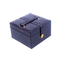 jewelry box or leather jewelery box on background.
