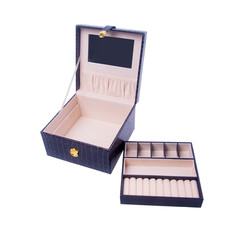 jewelry box or leather jewelery box on background.