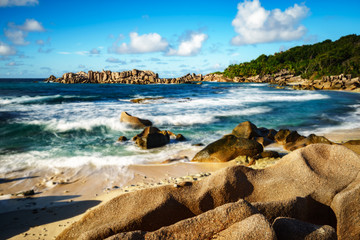 Golden granite rocks on the seychelles 5