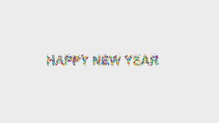 Obraz premium white background happy new year colorful balls message wishes