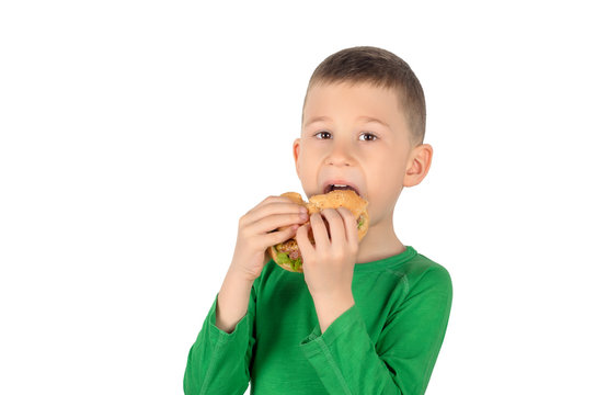 Boy Eating Burger