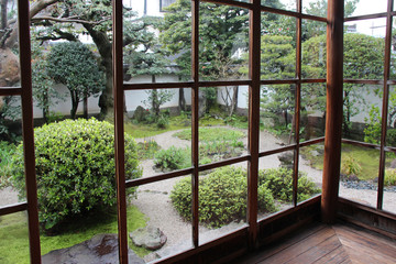 traditional japanese garden in matsue (japan)