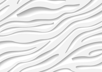 White Zebra Pattern with Three-dimensional Effect - Animal Structure Background in Abstract Illustration, Vector Graphic