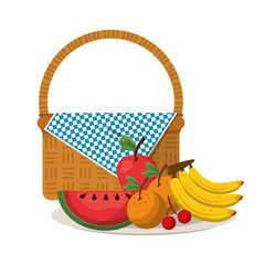 Fototapeta premium Picnic basket with products
