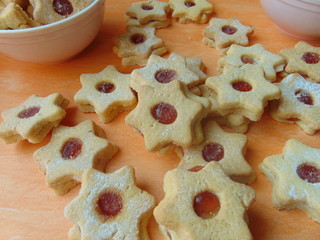 Christmas sugar cookies in winter holiday time.