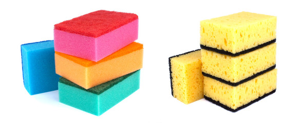 Kitchen sponges isolated on a white background
