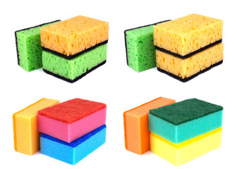 Kitchen sponges isolated on a white background