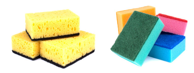 Kitchen sponges isolated on a white background