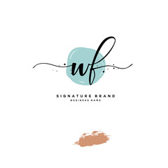 W F WF Initial letter handwriting and  signature logo.