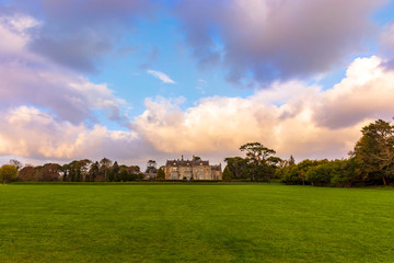 Muckross house National Park in Kerry County, Cloudscape in a spring evening at sunset.