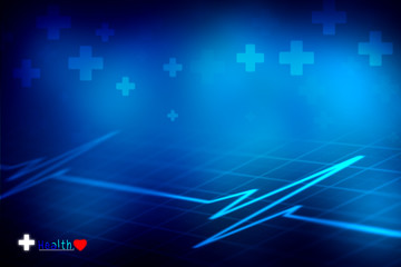 graph and health on blue abstract background, the blue color and blur abstract background