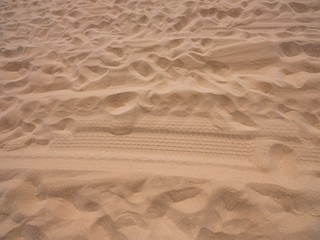 Tires tracks at beach