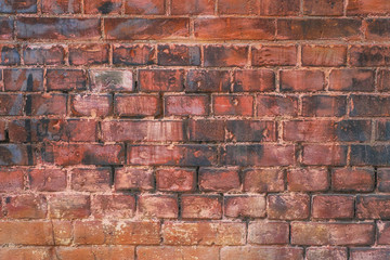 red brick wall texture grunge background, can use for interior design