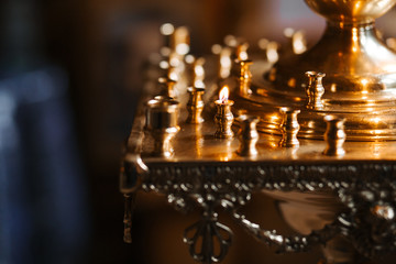 empty Candela in the Orthodox Church close-up