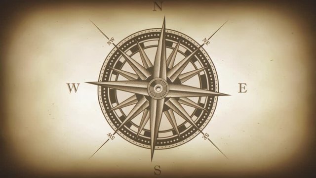 Compass Rose Animation Background Loop