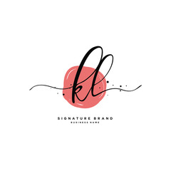 K L KL Initial letter handwriting and  signature logo.