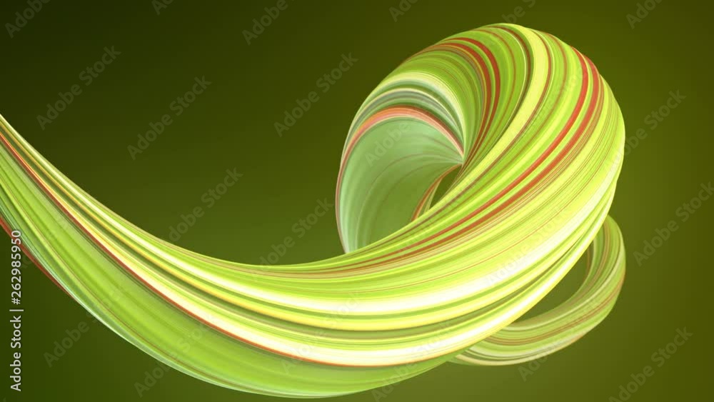 Poster Colored twisted shape motion graphics background. Computer generated abstract geometric 3D render loop animation. 4K, Ultra HD resolution.