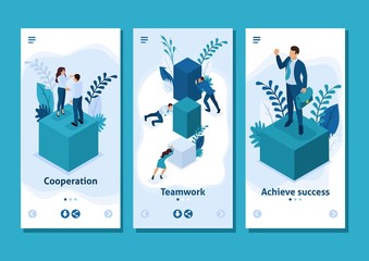 Isometric Employees Working to Create Solutions