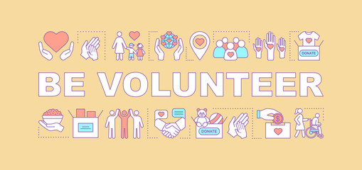 Volunteer training program word concepts banner