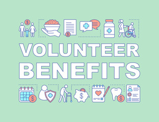 Obraz premium Volunteering benefits word concepts banner
