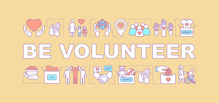 Volunteer training program word concepts banner