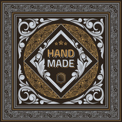 Vintage decorative ornate label design
